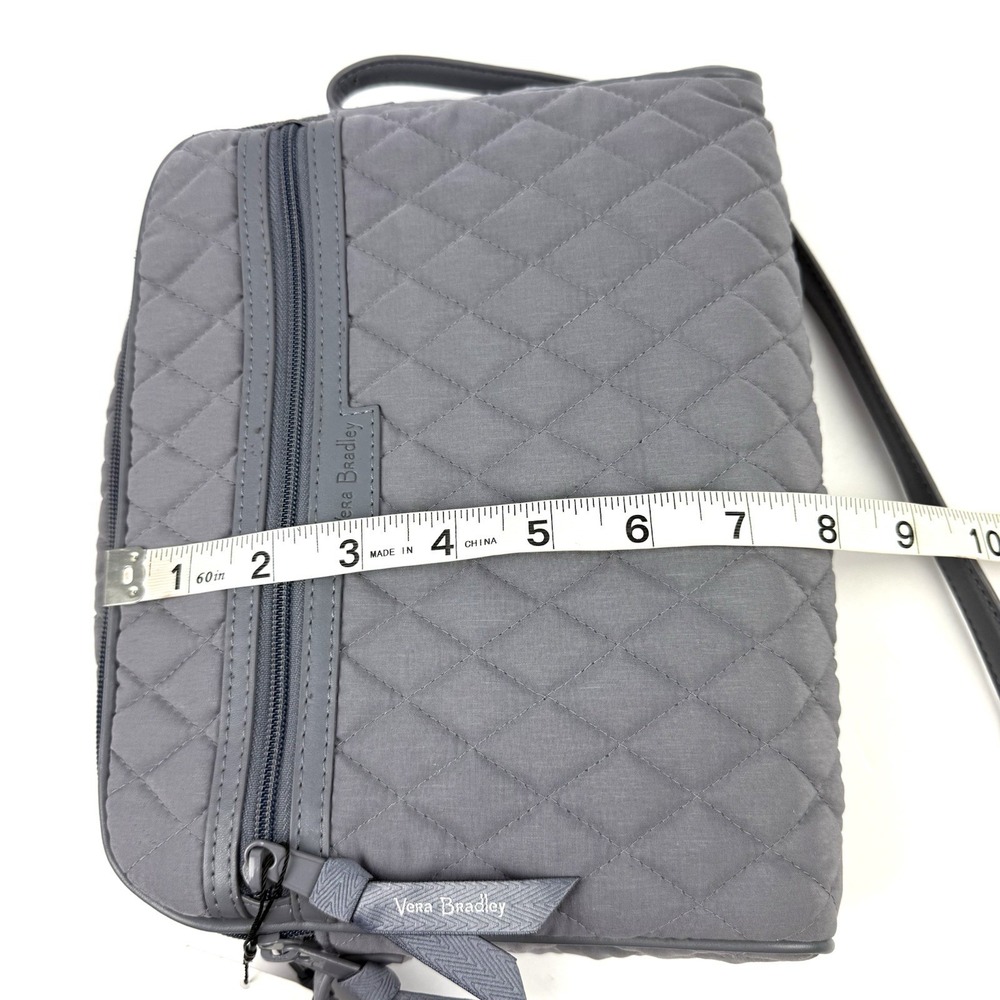 Vera Bradley Trimmed Crossbody Bag WITH Wallet Carbon Gray Microfiber NWT - Picture 13 of 16